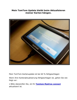 Mein TomTom Update bleibt beim Aktualisieren meiner Karten hängen