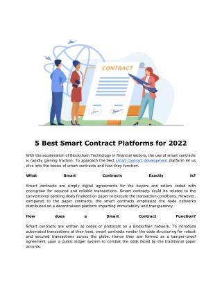 5 Best Smart Contract Platforms for 2022