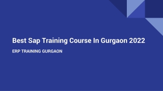 Best Sap Training Course In Gurgaon 2022