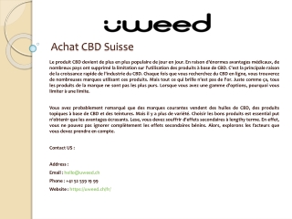 Achat CBD Suisse
