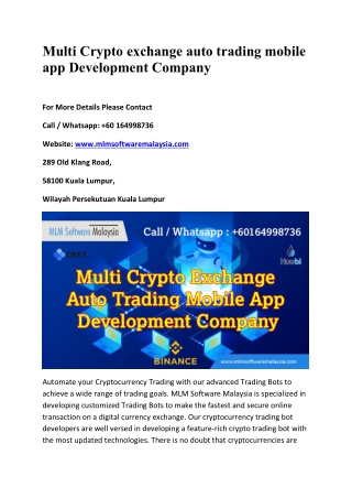 Multi Crypto Exchange Auto Trading Moblie App Development Company