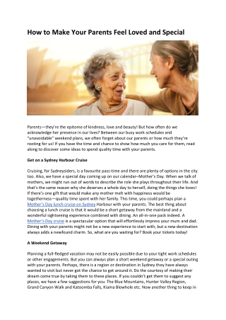 How to Make Your Parents Feel Loved and Special