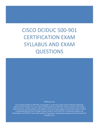 Cisco DCIDUC 500-901 Certification Exam Syllabus and Exam Questions