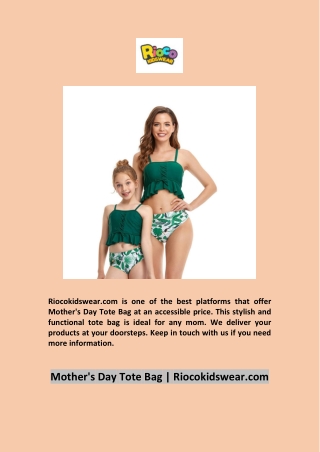 Mother's Day Tote Bag | Riocokidswear.com