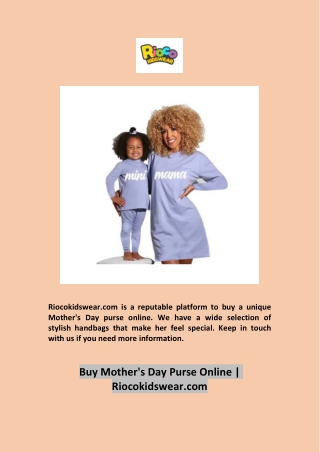 Buy Mother's Day Purse Online | Riocokidswear.com