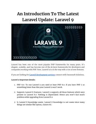 An Introduction To Latest Laravel Update_ Laravel 9