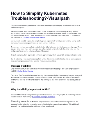 How to Simplify Kubernetes Troubleshooting