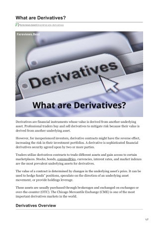 fxreviews.best-What are Derivatives