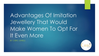 Advantages Of Imitation Jewellery That Would Make Women
