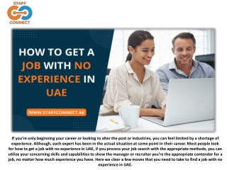 How To Get A Job With No Experience In UAE