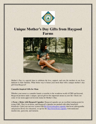 Unique Mother’s Day Gifts from Haygood Farms