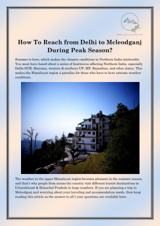 4 Star Hotel in Mcleodganj