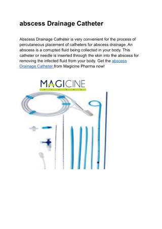 abscess Drainage Catheter pdf