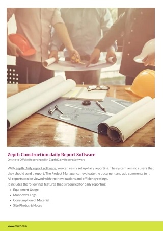 Zepth Construction daily Report Software