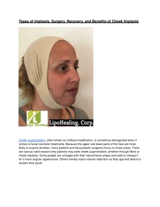 Types of Implants, Surgery, Recovery, and Benefits of Cheek Implants