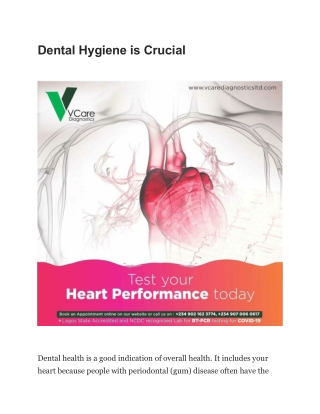 Dental Hygiene is Crucial