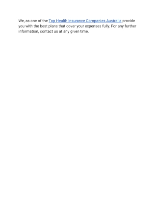 Top Health Insurance Companies Australia