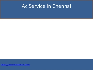 Ac Service In Chennai