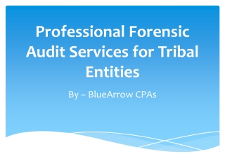 Professional Forensic Audit Services for Tribal Entities – BlueArrowCPAs