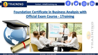Business Analysis Foundation Certificate Course & Official Exam Online