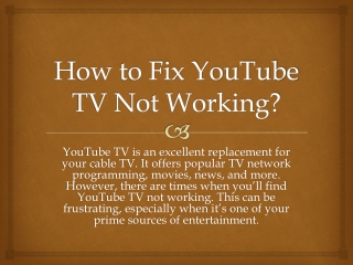 How to Fix YouTube TV Not Working?