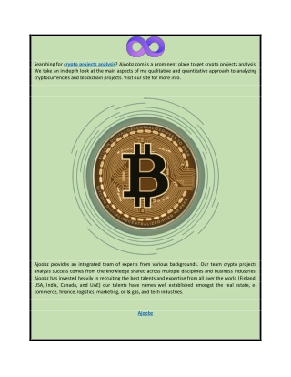 Crypto Projects Analysis | Ajoobz.com