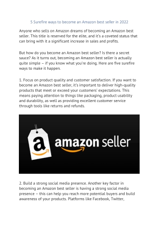 5 Surefire ways to become an Amazon best seller in 2022