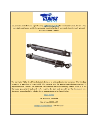 Alpha Trim Cylinders | Claussmarine.com