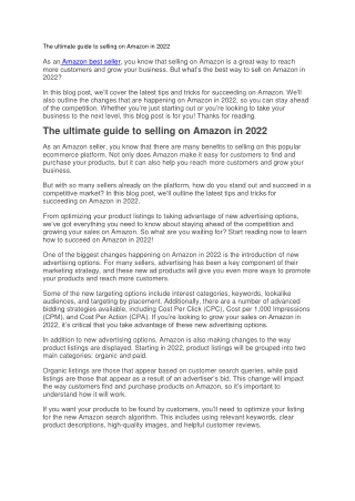 The ultimate guide to selling on Amazon in 2022