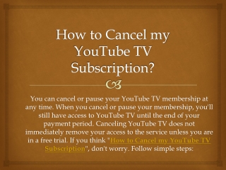 How to Cancel my YouTube TV Subscription?