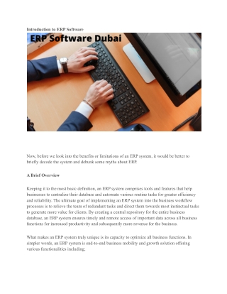 Best  ERP Software in Dubai