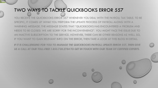 A quick guide to resolve QuickBooks Error 557