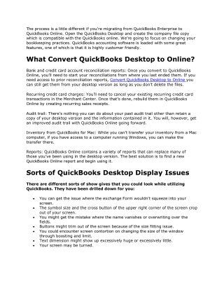 Convert QuickBooks Desktop to Online