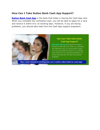 How Can I Take Sutton Bank Cash App Support?