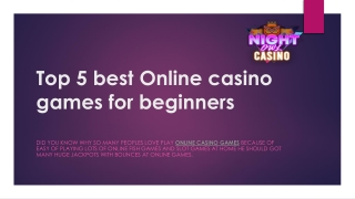 Top 5 best Online casino games for beginners