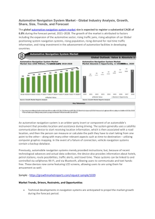 Automotive Navigation System Market