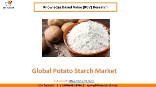 Global Potato Starch Market size to reach USD 4.9 Billion by 2027 - Kbv Research