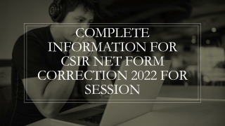 CSIR NET Correction Form