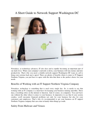 A Short Guide to Network Support Washington DC