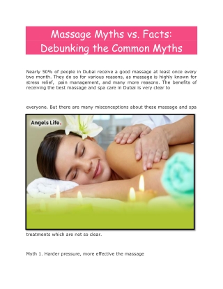 Massage Myths vs. Facts: Debunking the Common Myths