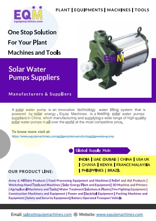 Solar Water Pumps Suppliers