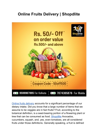 Online Fruits Delivery | Shopdlite