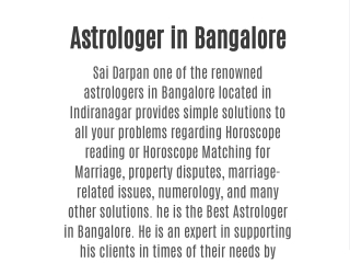 Astrologer in Bangalore