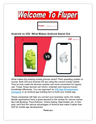 iOS or Android which devices are smarter and more convenient