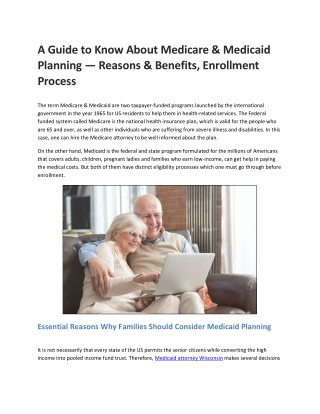 Guide to Know About Medicare & Medicaid Planning-converted