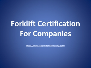 Best Forklift Certification For Companies