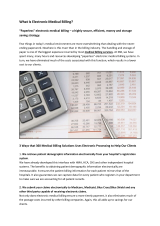 What Is Electronic Medical Billing