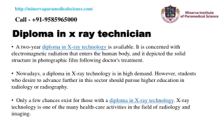 Diploma in XRay Technician