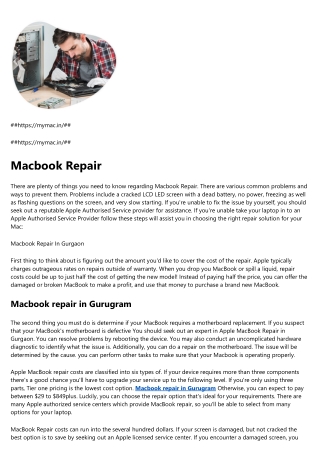 Macbook repair in Gurugram