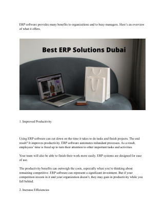 Best ERP Solutions Dubai